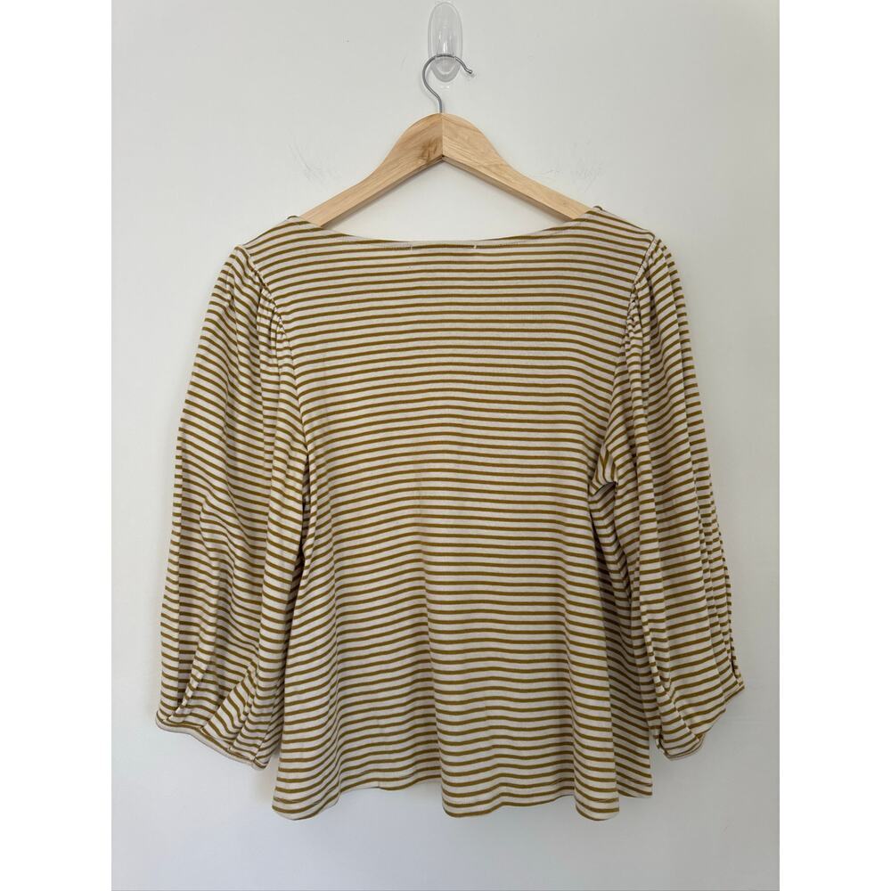 Anthropologie eri + ali Must Striped Puff Sleeve Top - Small - Picture 5 of 7